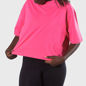 Usine Fabrication Femmes 100% Coton French Terry T-Shirt Nouveau Style Hip Hop Crop Surdimensionné Regular Fit Respirant pour l'été - Product Image 5