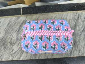 Sac cosmétique en coton de plage Boho fait à la main petit kit de maquillage de voyage de style indien trousse de toilette élégante 3 pièces pochette ensemble - Product Image 2