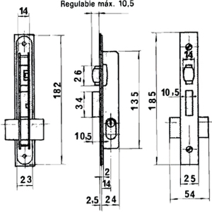 Lince 5551 Serratura in Alluminio da 14 mm - Product Image 2