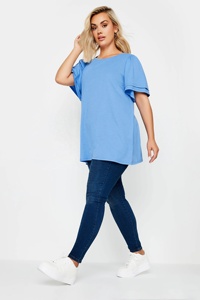 Nouvel Arrivage T-shirt Femme à Manches Volantées Coupe Ample Décontractée Haut d'Été Léger en Mélange de Coton Couleurs et Tailles Personnalisables Vente en Gros - Product Image 6