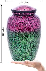 ACUBE INDUSTRIES Aluminio Mesa Funeral Metal Florero Hecho a Mano Grande Satén Cremación Urna para Adultos hasta 200 Lbs - Product Image 2