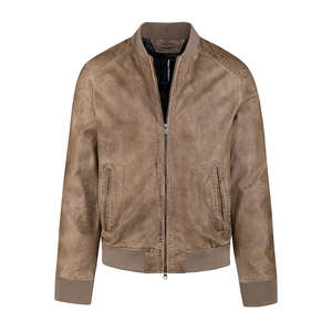 Veste en cuir rigide pour hommes Style mode lourd Nouveau marron élégant Vêtements d'hiver Les hommes portent une véritable peau de vache à la mode moto - Product Image 1