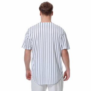 2023 muestra gratis al por mayor de calidad superior logotipo personalizado Jersey en todos los colores camisas de béisbol a rayas para Unisex verano béisbol Jersey - Product Image 3