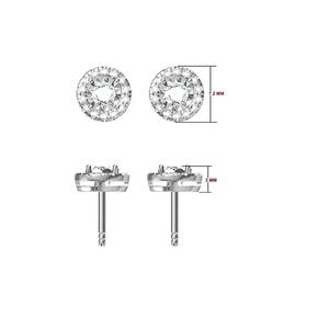 Boucles d'oreilles de luxe en or blanc cultivées en laboratoire avec des diamants Push Back Vente en gros OEM - Product Image 3