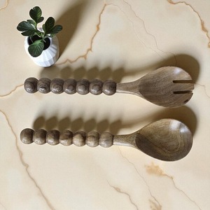 <b>Wooden</b> Spoons <b>Set</b> 9 Inch for Cooking, Serving Salad Stirring Soup Rice Non stick Heat Resistance Easy to Use by AYAANS - Product Image 1