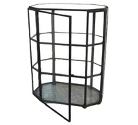 Vitrine en verre antique pour le rangement et l'exposition de bijoux, boîte à bijoux moderne en laiton métallique pour bagues, cadeaux, bijoux et maquillage