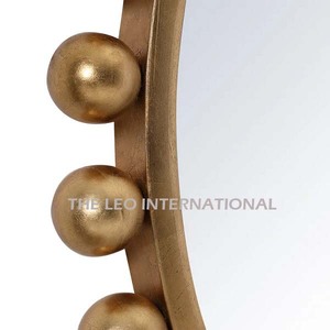 Miroir mural en métal et fer à formes rondes au design unique Logo personnalisé couleur or 44X2X44 pouces décoration intérieure d'hôtel à domicile - Product Image 3