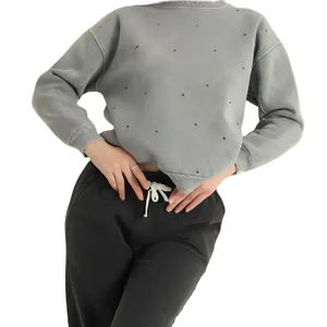 Sudadera elegante para mujer, jersey con hombros caídos, sudadera para mujer en diferentes estilos, sudadera con logotipo personalizado para mujer - Product Image 1