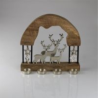 Centre de table de Noël en métal de luxe avec découpes détaillées de rennes et de flocon de neige pour la décoration de table améliore l'ambiance des vacances