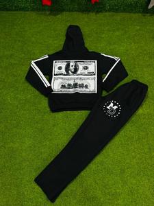 Survêtement d'hiver imprimé à capuche élégant pour homme, confortable, durable, léger, 100% coton pour la salle de sport, la course à pied, le jogging, décontracté - Product Image 3