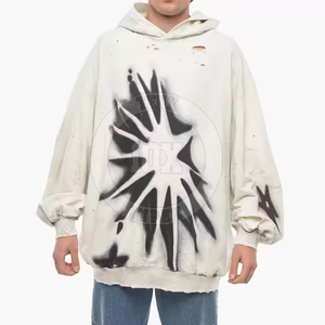 Hecho en Pakistán Ropa de hombre personalizada Sudaderas con capucha de mezcla de algodón Nueva moda Ropa de invierno Sudaderas con capucha desgastadas para hombres - Product Image 1