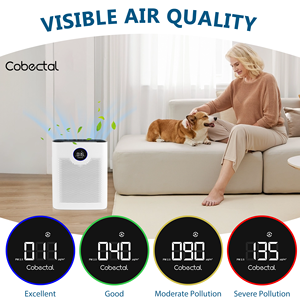 เครื่องฟอกอากาศอัจฉริยะควบคุมผ่าน WiFi สำหรับบ้านและห้องนอน สีขาว พร้อมแผ่นกรอง HEPA และโหมดสุขภาพการนอนหลับ - Product Image 3