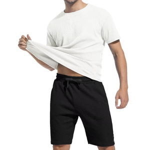 ชุดวอร์มลำลองสำหรับฤดูร้อนแบบใหม่ ขายส่ง เสื้อผ้าสบายๆ แขนสั้น 100% ผ้าฝ้าย ระบายอากาศได้ดี สำหรับผู้ชาย - Product Image 4