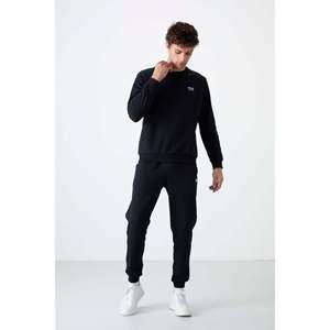 Conjunto Deportivo Air Jones Andy para Hombre en Azul Marino, Felpa de 3 Hilos, Ropa Deportiva Cómoda de Mezcla de Algodón - Product Image 1