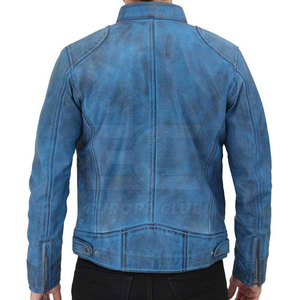 Veste en cuir à col montant, couleur unie, prix bas, nouveau design, veste en cuir en vente en ligne - Product Image 6