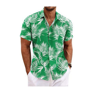 เสื้อเชิ้ตฮาวายทรงพอดีตัวมีกระดุมแขนครึ่งแขนของผู้ชายผ้าฝ้าย100% คุณภาพสูงและพรีเมี่ยม - Product Image 5