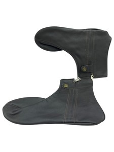 <b>Men</b> Genuine Leather Eco-Friendly Customized <b>Slipper</b> Ankle <b>Socks</b> with Cuff Zipper Closure Breathable Winter Casual Custom Logo - Product Image 3