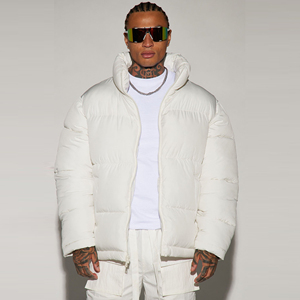 Unisex Fashion Stand Collar Bubble Winter Puffer Jacket Warm <b>Thick</b> Zipper <b>Quilted</b> Coat for Streetwear Sportswear Travel - Product Image 4