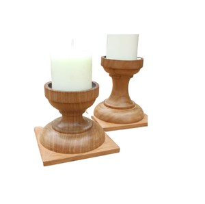 Engraved Design Long Eco-Friendly <b>Wooden</b> High-Quality Handmade Home Decor Candle <b>Holder</b> for Wedding Decoration Candle Stand - Product Image 1
