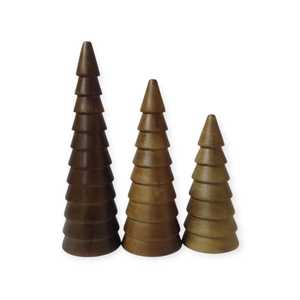 Tailles personnalisées marron foncé naturel bois de manguier écologique de haute qualité fabriqué à la main gravé arbre de Noël vacances maison de Noël - Product Image 1