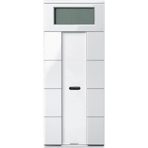 Per interruttori termoregolati Schneider Electric System M (TDS) - Unità a pulsante a 4 vie per temperatura ambiente Ctrl Polar White Glossy - Product Image 1