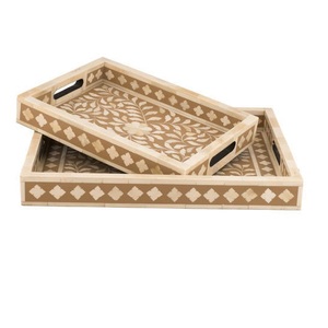 ถาดไม้เสิร์ฟอาหารทรงสี่เหลี่ยมผืนผ้าสำหรับตกแต่งโรงแรมและภัตตาคาร - Product Image 3