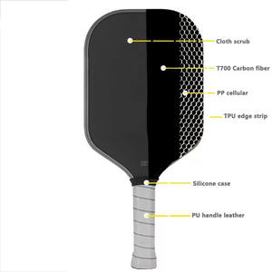 Paleta de Pickleball de Fibra de Carbono de Superficie Rugosa de 14/16 mm Personalizada de Fábrica HIGOOO, Aprobada por la USAPA, Paleta de Pickleball Prensada en Frío - Product Image 2