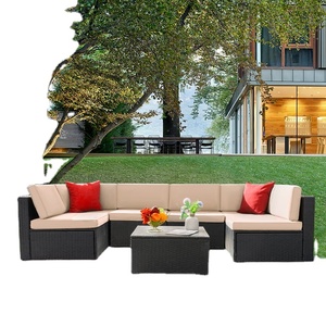 Ensemble de canapés de loisirs en rotin et osier, combinaison de sections de jardin - Product Image 6