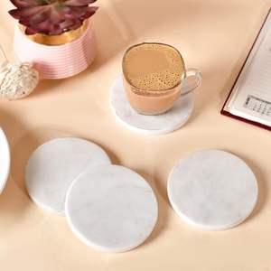 Lot de 4 sous-verres à thé en marbre en gros | Tapis de tasse rond pour table à manger et bureau | Fourniture en vrac OEM - Product Image 2