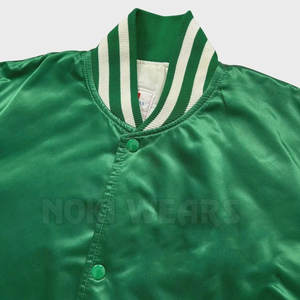 Good Selling Unique Style Satin Letterman Jacket Light <b>Weight</b> Plus Size Satin Letterman Jacket - Product Image 3
