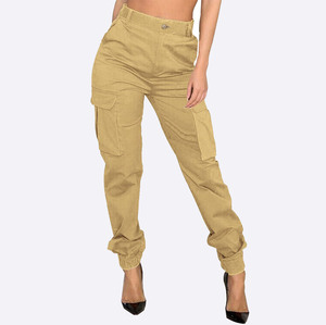 KATBROS INDUSTRY OEM Venta al por Mayor Pantalones Cargo Casuales de Invierno para Mujer, Cintura Elástica, Tela de Lona/Algodón/Poliéster, Personalizables, Alta Calidad - Product Image 1