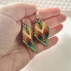 Modernos Pendientes de Cuentas con Diseño Turquesa, Flecos en Cascada, Cuentas de Vidrio y Resina, Joyería Única, Regalo de MS Handicraft - Product Image 2