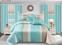 Lot de 6 draps de lit imprimés avec rideaux, drap plat, drap-housse et 2 taies d'oreiller, emballé, fournisseur OEM/ODM