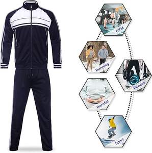 Survêtements d'entraînement unisexe en coton molletonné, décontracté, solide, avec fermeture éclair complète - Product Image 5