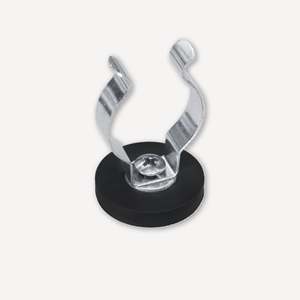 Sistema magnetico gommato Ø31x50mm con clip di fissaggio - Product Image 1