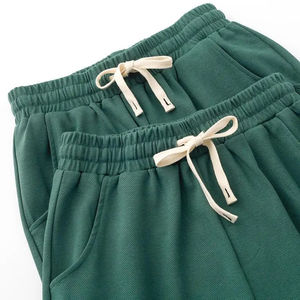 2024 New Men's Solid Drawstring Sweatpants 260g Twill Cotton Retro Casual Loose <b>Sports</b> Trousers <b>Pockets</b> Mid High Street - Product Image 6