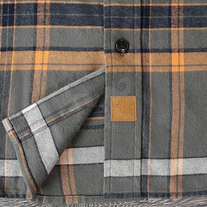 Chemise en flanelle légère pour homme, tricotée, unie, respirante, matière de haute qualité pour superposition et utilisation en extérieur - Product Image 4