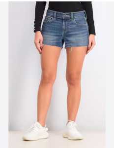 Pantalones cortos de mezclilla azul sólido antiarrugas ecológicos de alta calidad para mujer - Product Image 6