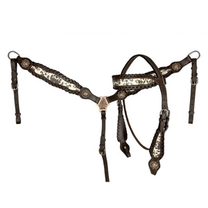 Bandeau d'équitation en cuir équestre de qualité export au meilleur prix - Product Image 3