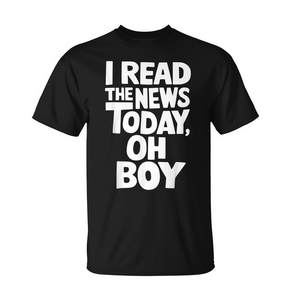 T-shirt promozionale con stampa 'Oggi leggo le notizie' - Design 'Oh Boy' - Product Image 2