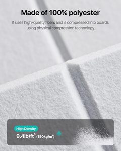 Lot de 12 panneaux acoustiques en mousse blanche autocollants 12 po x 12 po x 0,4 po Panneaux muraux insonorisants haute densité pour salon - Product Image 5