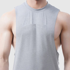 Camiseta sin mangas de algodón 100% para hombre al por mayor, camiseta sin mangas de culturismo informal transpirable de secado rápido para gimnasio y Deportes - Product Image 6