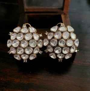 Conjunto de collar de moissanita Kundan de alta calidad con acabado dorado para mujer, perfecto para bodas, eventos festivos, conjunto de lujo para fiestas - Product Image 4