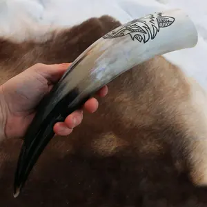 ถ้วยดื่มแบบไวกิ้งแกะสลักตามสั่งของตกแต่งสไตล์สัตว์ตามสั่งเทคนิคการแกะสลักจากอินเดีย - Product Image 4