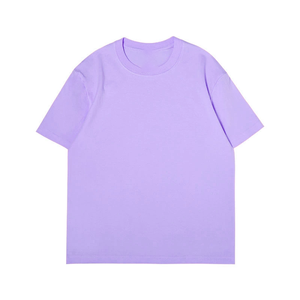 OEM Customized Logo Men's Summer <b>100</b>% Cotton T-Shirt Heavyweight 320G Loose Half Sleeved Solid Color Large Size Blank Knitted - Product Image 4