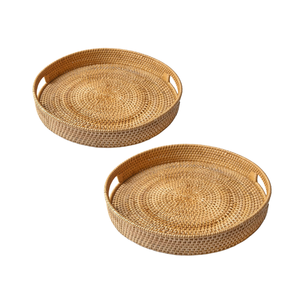 PANIER DE RANGEMENT DE FRUITS EN PLATEAU EN ROTIN EN Bambou tissé à la main Écologique et Durable pour un usage quotidien pour servir les repas Organiser les espaces - Product Image 1