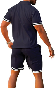 Ensemble de tenues décontractées avec logo personnalisé pour hommes-Short d'été sans manches respirant pour les activités de plein air motif brodé solide - Product Image 3