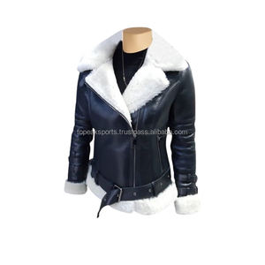 Veste en peau de mouton noire originale tendance 2026 pour femme, 100 % haute qualité, écologique, chauffante, couleur personnalisable, hiver - Product Image 1