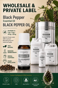 Aceite Esencial de Pimienta Negra Pura Natural a Granel, Piper Nigrum, Destilado al Vapor, Venta al por Mayor, Marca Privada, OEM, Cuidado Muscular Cosmético, ODM - Product Image 3