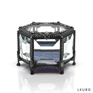 Joyero de metal bellamente diseñado con espejo interior acabado de alta calidad para mantener sus preciosos adornos seguros y protegidos - Product Image 4